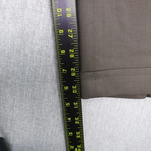 JOS A BANK Executive Collection 33x31 Brown 100% Wool Dress Pants Pleated Cuffed - Picture 6 of 11